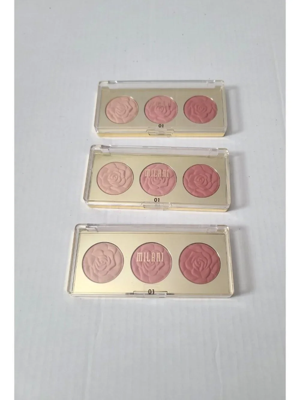 Milani Rose Powder Blush Trio Palette 01 Flowers of Love Pack of 3 NEW